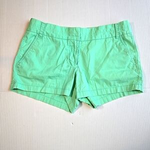 J Crew Broken In Chino Shorts Mint Green Cotton Flat Front Size 10 Preppy Yacht